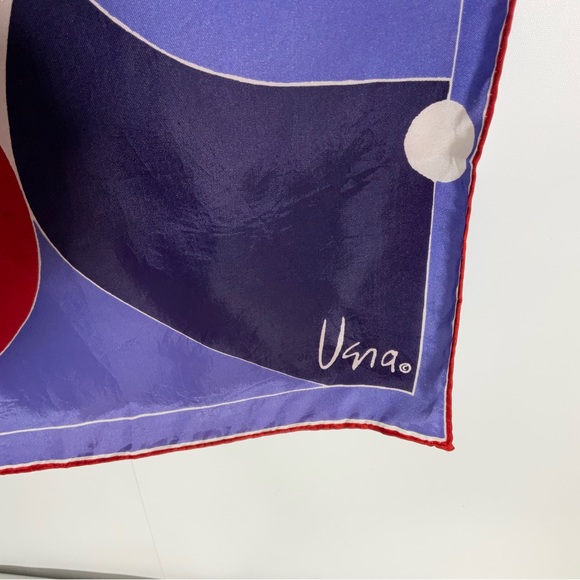 Vena Rectangular Red, Purple, White & Black Geometric Color Block Scarf - Picture 2 of 16